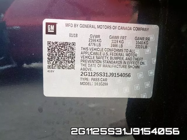 2G1125S31J9154056 фото 2
