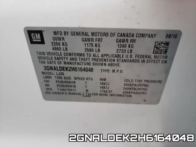 2GNALDEK2H6164048 фото 2