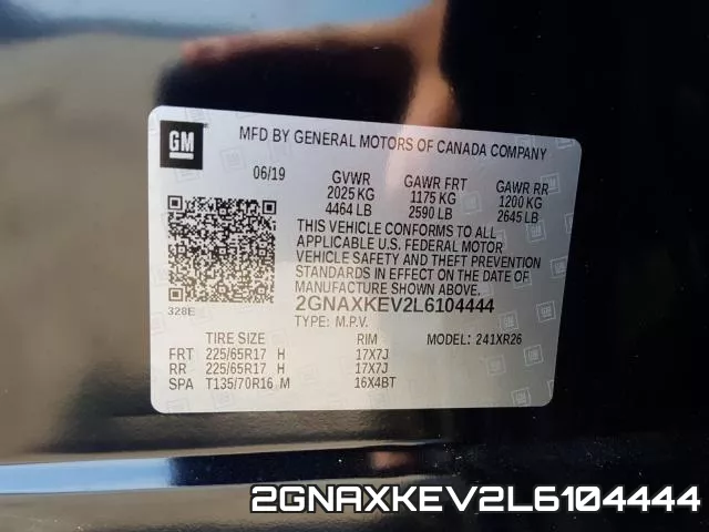 2GNAXKEV2L6104444 фото 2