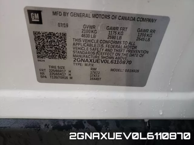 2GNAXUEV0L6110870 фото 2