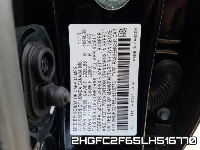 2HGFC2F65LH516770 фото 2
