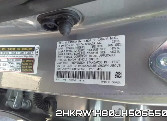 2HKRW1H80JH506650 фото 9