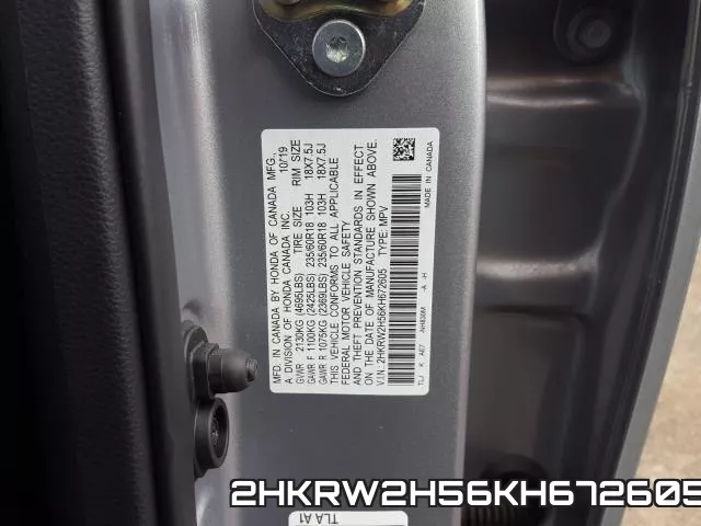 2HKRW2H56KH672605 фото 2