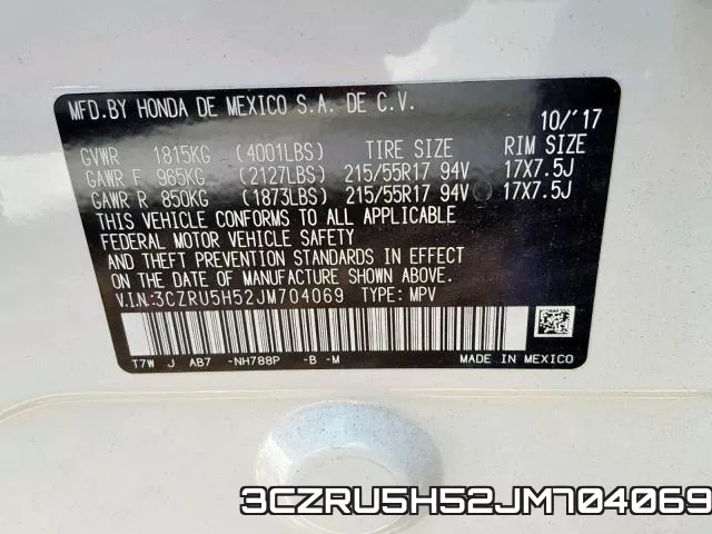 3CZRU5H52JM704069 фото 2