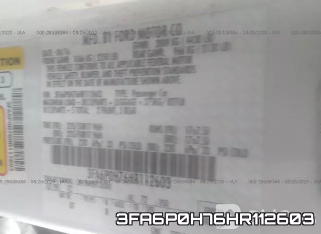 3FA6P0H76HR112603 фото 10