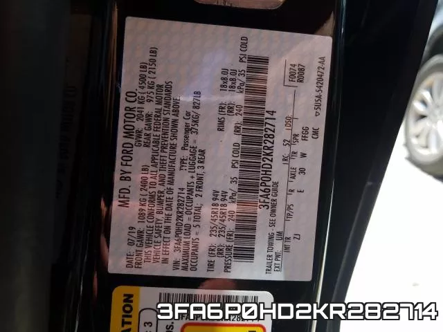 3FA6P0HD2KR282714 фото 2