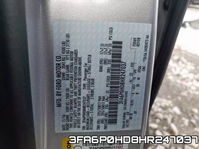 3FA6P0HD8HR247037 фото 2