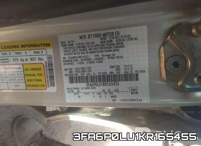 3FA6P0LU1KR165455 фото 10