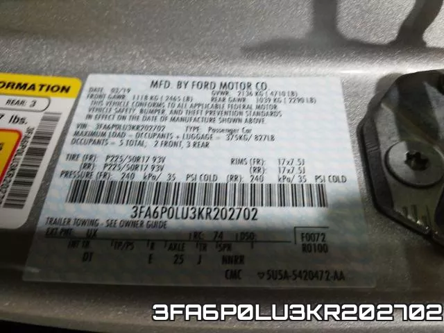 3FA6P0LU3KR202702 фото 2