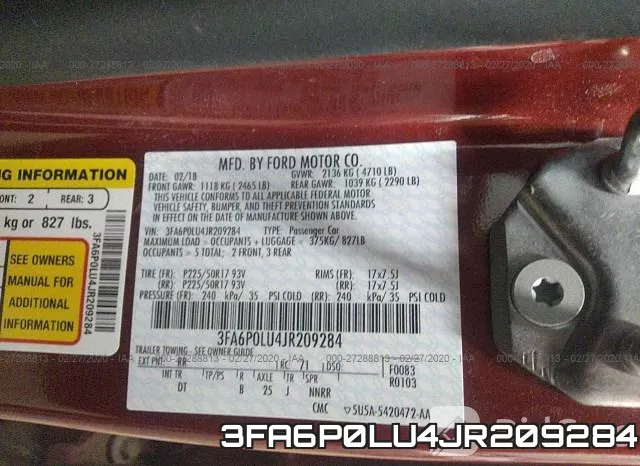 3FA6P0LU4JR209284 фото 9