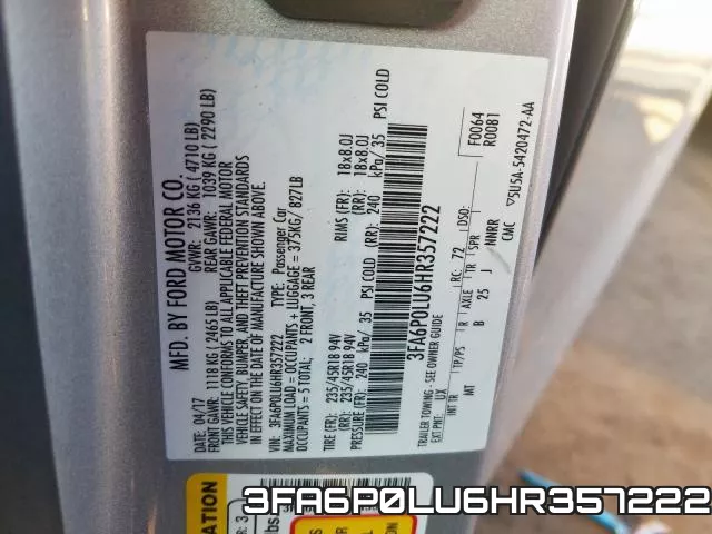3FA6P0LU6HR357222 фото 2