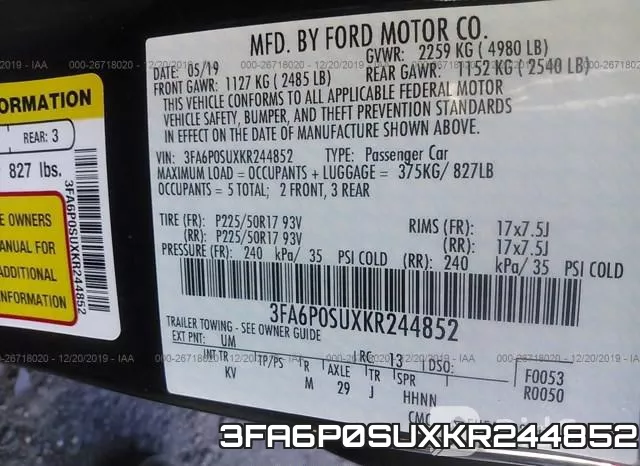 3FA6P0SUXKR244852 фото 10