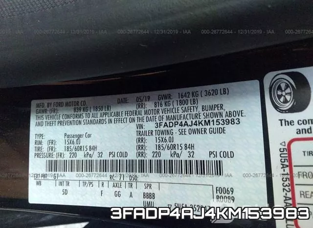 3FADP4AJ4KM153983 фото 10