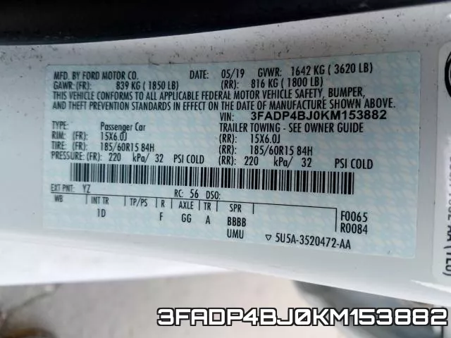 3FADP4BJ0KM153882 фото 2