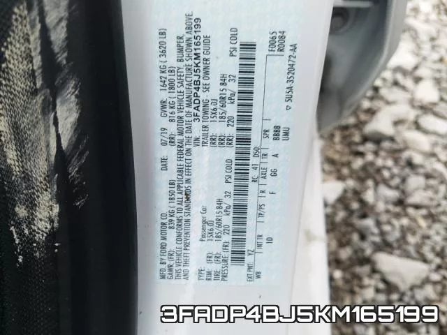 3FADP4BJ5KM165199 фото 2