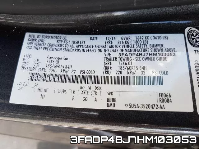 3FADP4BJ7HM103053 фото 2