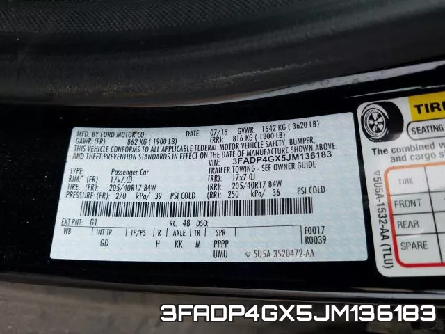 3FADP4GX5JM136183 фото 2