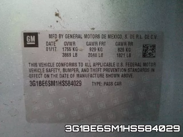 3G1BE6SM1HS584029 фото 2
