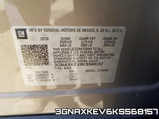 3GNAXKEV6KS568157 фото 2