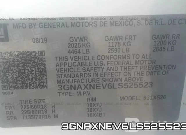 3GNAXNEV6LS525523 фото 10