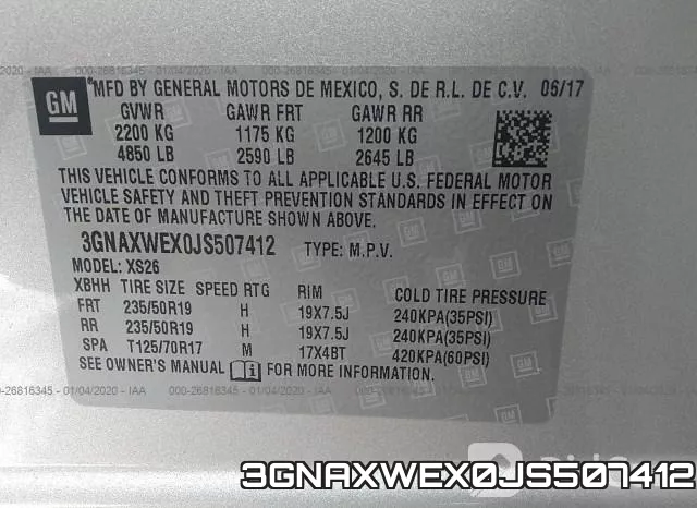 3GNAXWEX0JS507412 фото 10