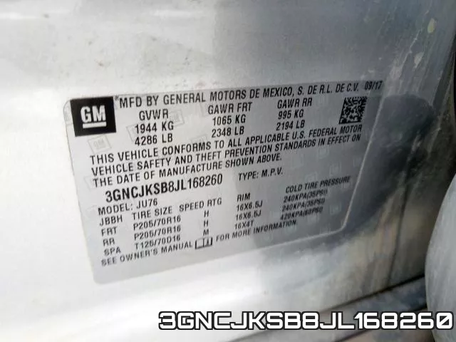 3GNCJKSB8JL168260 фото 2
