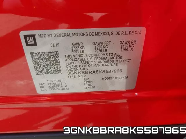 3GNKBBRA8KS587965 фото 2