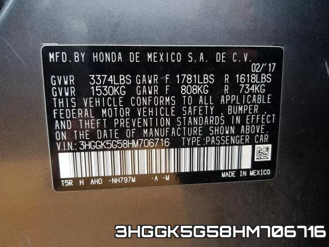 3HGGK5G58HM706716 фото 2