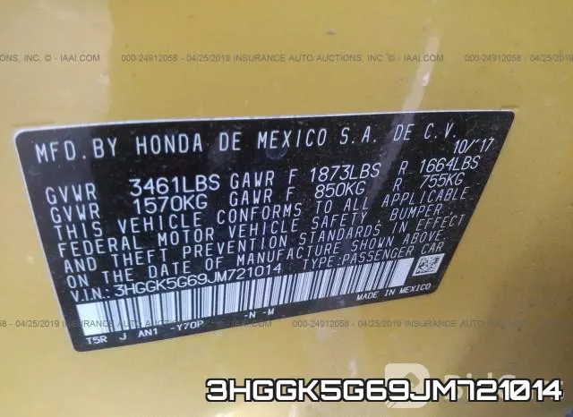 3HGGK5G69JM721014 фото 10