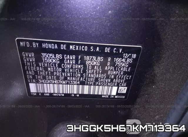 3HGGK5H67KM713364 фото 10