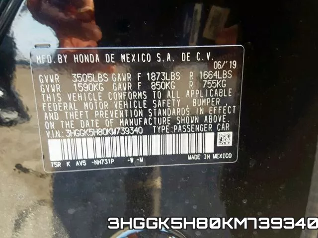 3HGGK5H80KM739340 фото 2