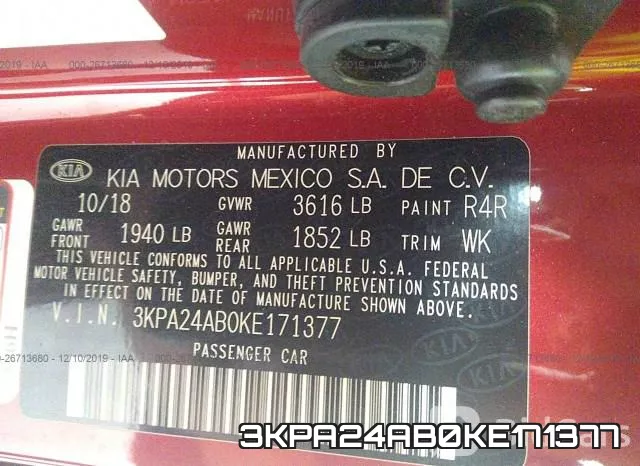 3KPA24AB0KE171377 фото 10