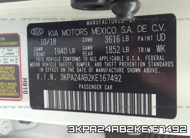 3KPA24AB2KE167492 фото 9