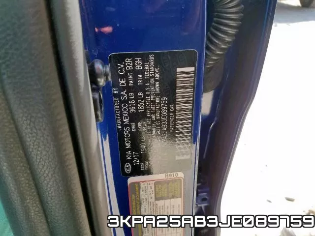 3KPA25AB3JE089759 фото 2