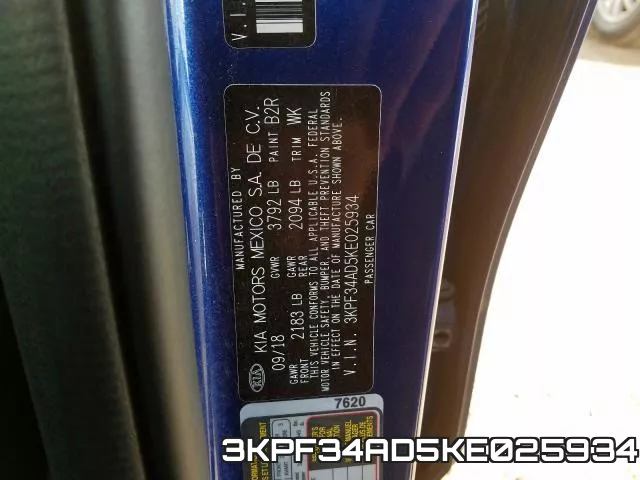 3KPF34AD5KE025934 фото 2
