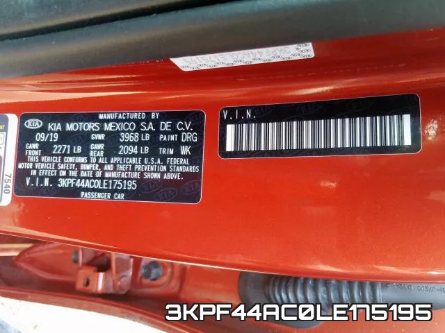3KPF44AC0LE175195 фото 2