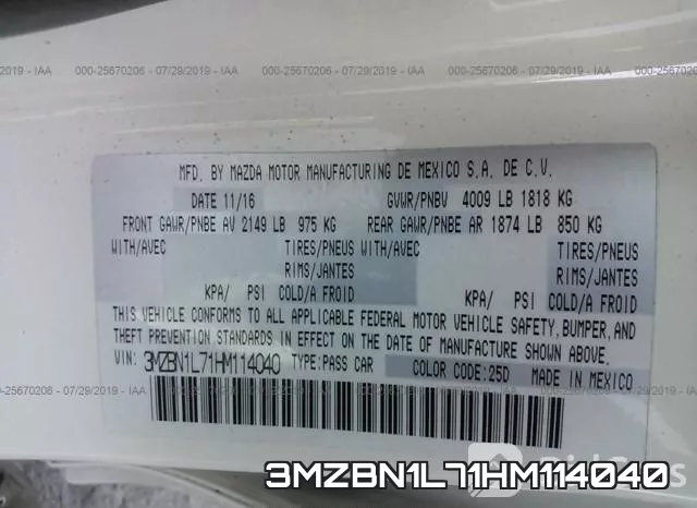 3MZBN1L71HM114040 фото 10