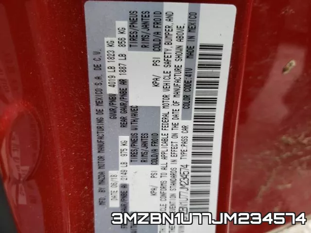 3MZBN1U77JM234574 фото 2
