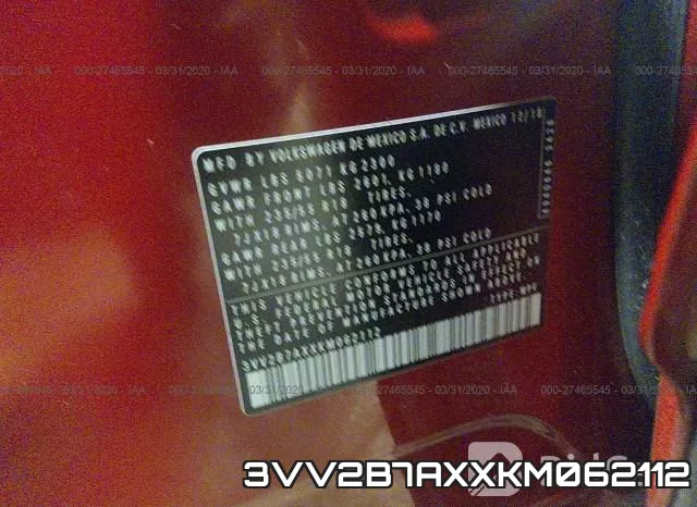 3VV2B7AXXKM062112 фото 10
