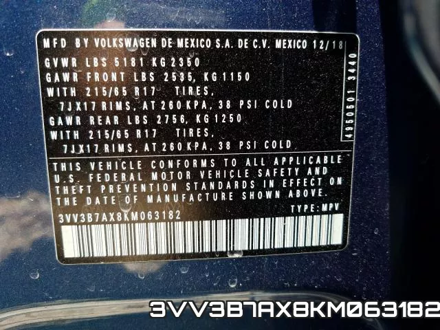 3VV3B7AX8KM063182 фото 2