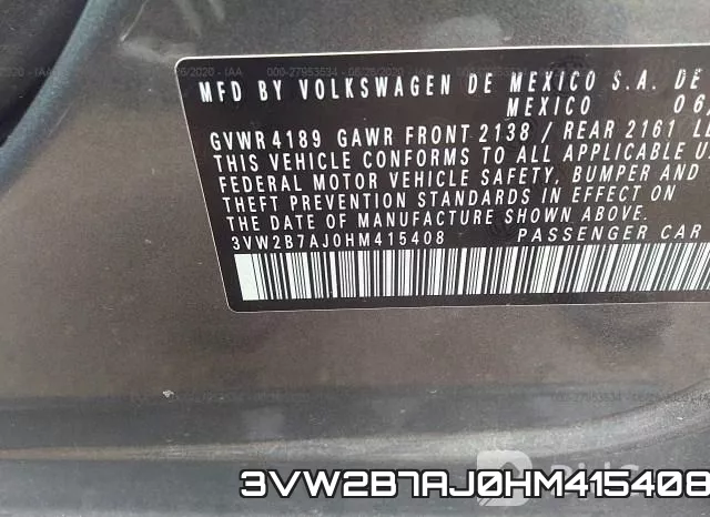 3VW2B7AJ0HM415408 фото 10