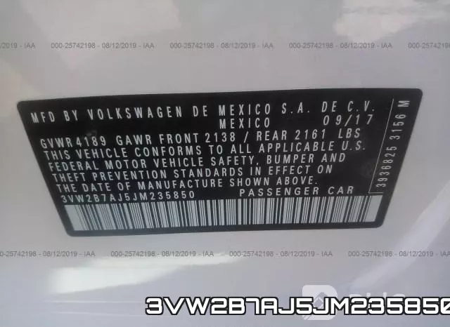 3VW2B7AJ5JM235850 фото 10