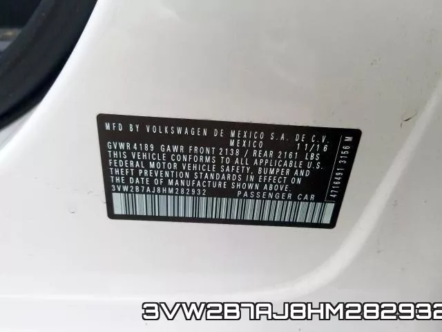 3VW2B7AJ8HM282932 фото 2