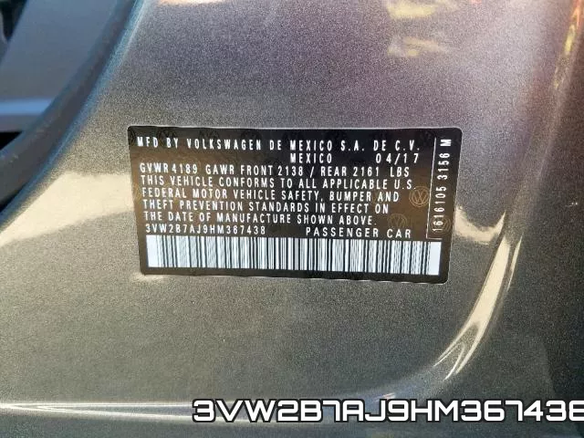 3VW2B7AJ9HM367438 фото 2