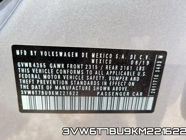 3VW6T7BU9KM221622 фото 2