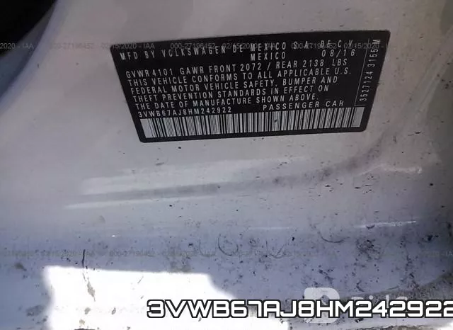3VWB67AJ8HM242922 фото 10