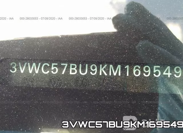 3VWC57BU9KM169549 фото 10