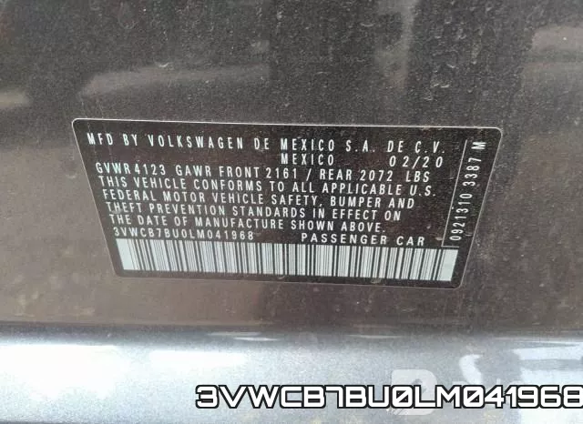 3VWCB7BU0LM041968 фото 10