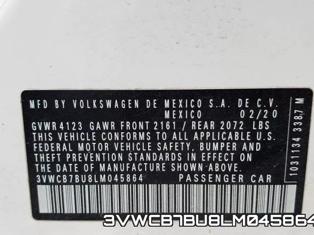 3VWCB7BU8LM045864 фото 2