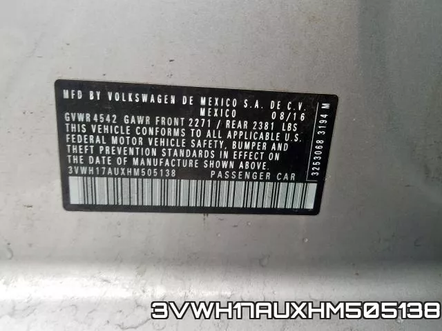 3VWH17AUXHM505138 фото 2